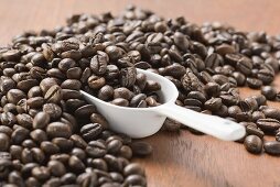 Coffee beans with scoop