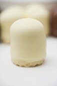 White chocolate-covered marshmallow wafer