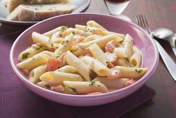Penne with salmon and cream sauce