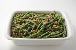 Green beans with bacon and pecans