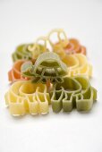 Coloured animal-shaped pasta