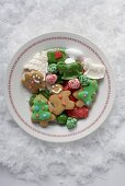 Christmas biscuits and sweets on plate