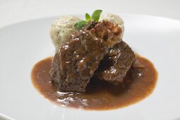 Beef goulash with bread dumplings