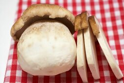 Whole cep and three slices of cep