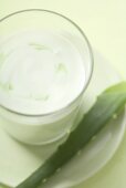 Yoghurt with Aloe vera in glass