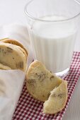 Nut biscuits and glass of milk