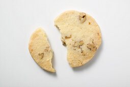 A nut biscuit, broken