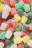 Viele bunte Geleebonbons (bildfüllend)