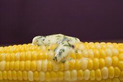 Corn on the cob with herb butter