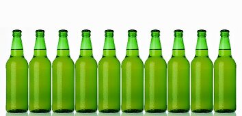 Ten green bottles standing in a row (lager)