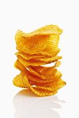 Stack of potato chilli chips, close-up