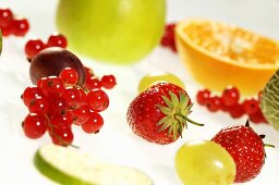 Fresh fruits, close-up, tilt view