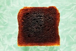 Slice of burned toast, close-up
