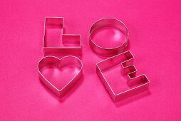 Biscuit cutters for 'LOVE' biscuits