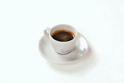 Espresso in cup and saucer