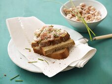 Shrimp salad on bread