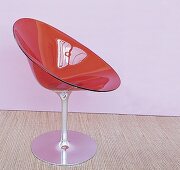 Roter Plastik Hartschalen Stuhl im 70er Jahre Style