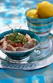 Tuna salad in bowl for picnic