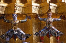 Close-up of statue on Royal Palace, Bangkok