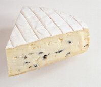 Cambozola cheese on white background, Germany