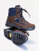 Close-up of hiking boots on white background