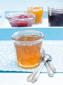 Lime and apple jelly in glass