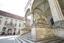 View of Feldherrenhalle in Munich, Germany, low angle view