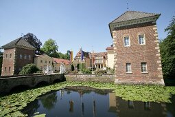 View of Moated castle Anholt at North Rhine-Westphalia, Germany