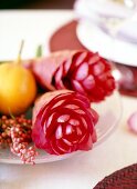 Close-up of ginger flowers in in bowl for table decoration