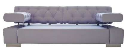 Sofa mit Armlehnen und Rückenteil mit Bezug in Flieder