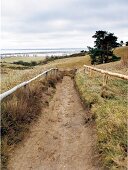 Weg mit Zaun in Hiddensee Deutschland, Mecklenburg-Vorpommern