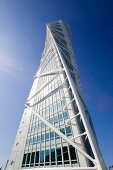 View of Turning Torso skyscraper in Malmo, Sweden