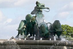 The Gefion Fountain in Copenhagen, Denmark