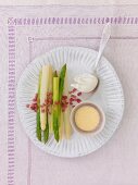 Spargel mit Schinken pochiertem Ei und Senf-Hollandaise