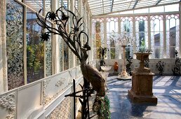 Sculptures in winter garden in Dolmabahce Palace, Istanbul, Turkey