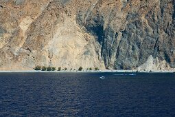 freshwater beach near Hora Sfakia cliff, Crete, Greek