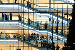 People climbing staircase at Baden-Baden, Festspielhaus, Germany