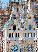 Construction of Sagrada Familia in Barcelona, Spain