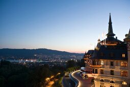 View of Hotel Dolder Grand overlooking Zurich, Switzerland