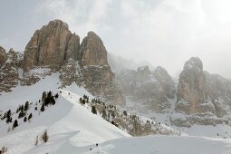 Südtirol, Winterliche Berglandschaft in den Dolomiten