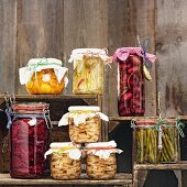 Vegetables preserved in jars