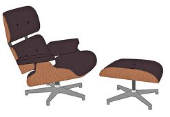 Illustration Sessel und Hocker Charles Eames Lounge Chair