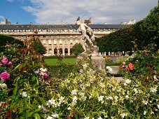 View of park in Palais Royal Palace in Paris, France