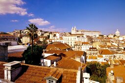 Lissabon, Blick vom Miradouro de Santa Lucia über Alfama
