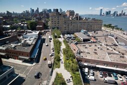 View of harbour from The Standard, High Line Hotel in New York, USA