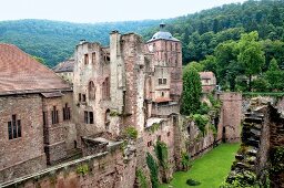 View of Heidelberg Castle ruins in Germany