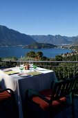 View of Lake Como from the terrace of the Al veluu Restaurant, Italy