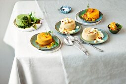 Various tangy vegetable flans