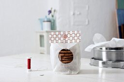 Homemade chocolate biscuits as a gift