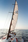 People on Sailboat in Adriatic sea,  Dalmatia, Croatia